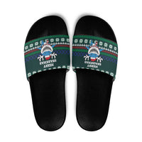 Merry Sharkmas Christmas Slide Sandals Xmas Holiday Patterns - Wonder Print Shop