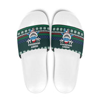 Merry Sharkmas Christmas Slide Sandals Xmas Holiday Patterns - Wonder Print Shop