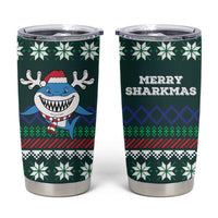 Merry Sharkmas Christmas Tumbler Cup Xmas Holiday Patterns - Wonder Print Shop