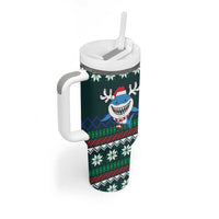 Merry Sharkmas Christmas Tumbler With Handle Xmas Holiday Patterns - Wonder Print Shop