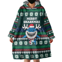 Merry Sharkmas Christmas Wearable Blanket Hoodie Xmas Holiday Patterns - Wonder Print Shop