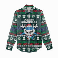 Merry Sharkmas Christmas Women Casual Shirt Xmas Holiday Patterns - Wonder Print Shop