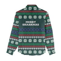 Merry Sharkmas Christmas Women Casual Shirt Xmas Holiday Patterns - Wonder Print Shop