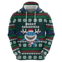 Merry Sharkmas Christmas Zip Hoodie Xmas Holiday Patterns - Wonder Print Shop
