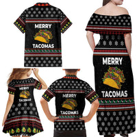 Merry Tacomas Christmas Family Matching Off Shoulder Maxi Dress and Hawaiian Shirt Xmas Holiday Patterns - Wonder Print Shop
