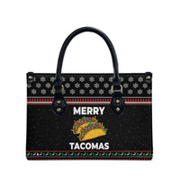 Merry Tacomas Christmas Leather Bag Xmas Holiday Patterns - Wonder Print Shop