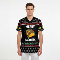 Merry Tacomas Christmas Scrub Top Xmas Holiday Patterns - Wonder Print Shop