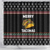 Merry Tacomas Christmas Shower Curtain Xmas Holiday Patterns - Wonder Print Shop