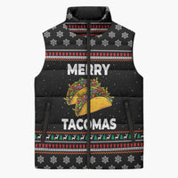 Merry Tacomas Christmas Sleeveless Puffer Jacket Xmas Holiday Patterns - Wonder Print Shop