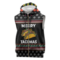 Merry Tacomas Christmas Sleeveless Zip Hoodie Xmas Holiday Patterns - Wonder Print Shop