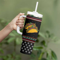 Merry Tacomas Christmas Tumbler With Handle Xmas Holiday Patterns - Wonder Print Shop