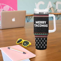 Merry Tacomas Christmas Tumbler With Handle Xmas Holiday Patterns - Wonder Print Shop