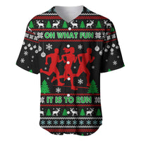 Running Oh What Fun Christmas Baseball Jersey Xmas Holiday Patterns - Wonder Print Shop