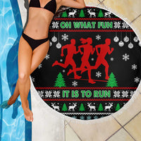 Running Oh What Fun Christmas Beach Blanket Xmas Holiday Patterns - Wonder Print Shop