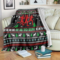 Running Oh What Fun Christmas Blanket Xmas Holiday Patterns - Wonder Print Shop