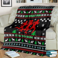 Running Oh What Fun Christmas Blanket Xmas Holiday Patterns - Wonder Print Shop
