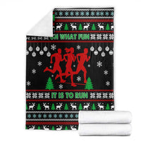 Running Oh What Fun Christmas Blanket Xmas Holiday Patterns - Wonder Print Shop