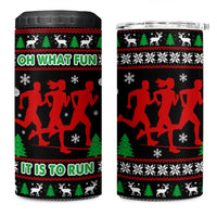 Running Oh What Fun Christmas 4 in 1 Can Cooler Tumbler Xmas Holiday Patterns - Wonder Print Shop