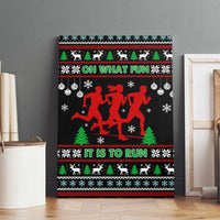 Running Oh What Fun Christmas Canvas Wall Art Xmas Holiday Patterns - Wonder Print Shop