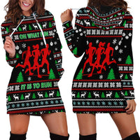 Running Oh What Fun Christmas Hoodie Dress Xmas Holiday Patterns - Wonder Print Shop