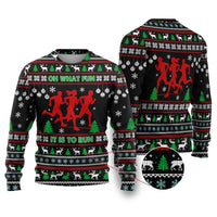 Running Oh What Fun Christmas Ugly Christmas Sweater Xmas Holiday Patterns - Wonder Print Shop