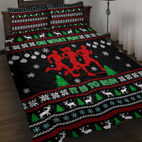 Running Oh What Fun Christmas Quilt Bed Set Xmas Holiday Patterns - Wonder Print Shop