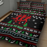 Running Oh What Fun Christmas Quilt Bed Set Xmas Holiday Patterns - Wonder Print Shop
