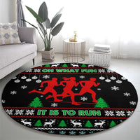 Running Oh What Fun Christmas Round Carpet Xmas Holiday Patterns - Wonder Print Shop