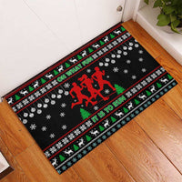 Running Oh What Fun Christmas Rubber Doormat Xmas Holiday Patterns - Wonder Print Shop