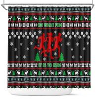 Running Oh What Fun Christmas Shower Curtain Xmas Holiday Patterns - Wonder Print Shop