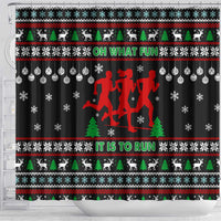 Running Oh What Fun Christmas Shower Curtain Xmas Holiday Patterns - Wonder Print Shop
