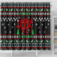 Running Oh What Fun Christmas Shower Curtain Xmas Holiday Patterns - Wonder Print Shop