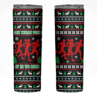 Running Oh What Fun Christmas Skinny Tumbler Xmas Holiday Patterns - Wonder Print Shop