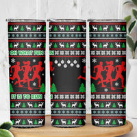 Running Oh What Fun Christmas Skinny Tumbler Xmas Holiday Patterns - Wonder Print Shop