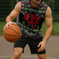Running Oh What Fun Christmas Sleeveless Hoodie Xmas Holiday Patterns - Wonder Print Shop