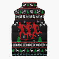 Running Oh What Fun Christmas Sleeveless Puffer Jacket Xmas Holiday Patterns - Wonder Print Shop