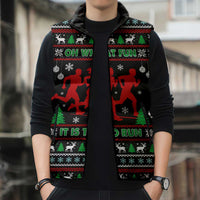 Running Oh What Fun Christmas Sleeveless Puffer Jacket Xmas Holiday Patterns - Wonder Print Shop