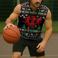 Running Oh What Fun Christmas Sleeveless Zip Hoodie Xmas Holiday Patterns - Wonder Print Shop