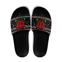 Running Oh What Fun Christmas Slide Sandals Xmas Holiday Patterns - Wonder Print Shop