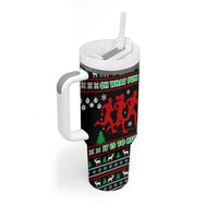 Running Oh What Fun Christmas Tumbler With Handle Xmas Holiday Patterns - Wonder Print Shop
