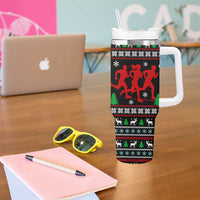 Running Oh What Fun Christmas Tumbler With Handle Xmas Holiday Patterns - Wonder Print Shop