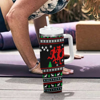 Running Oh What Fun Christmas Tumbler With Handle Xmas Holiday Patterns - Wonder Print Shop