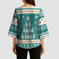 Sanitizer Merry Christmas Kimono Sleeve Blouse Xmas Holiday Patterns - Wonder Print Shop