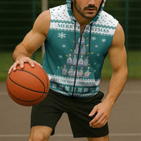 Sanitizer Merry Christmas Sleeveless Zip Hoodie Xmas Holiday Patterns - Wonder Print Shop