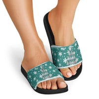 Sanitizer Merry Christmas Slide Sandals Xmas Holiday Patterns - Wonder Print Shop
