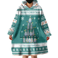 Sanitizer Merry Christmas Wearable Blanket Hoodie Xmas Holiday Patterns - Wonder Print Shop