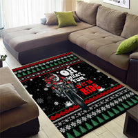 Santa And Motor Christmas Area Rug Xmas Holiday Patterns - Wonder Print Shop