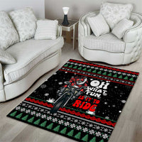 Santa And Motor Christmas Area Rug Xmas Holiday Patterns - Wonder Print Shop