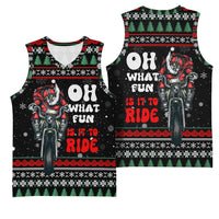 Santa And Motor Christmas Basketball Jersey Xmas Holiday Patterns - Wonder Print Shop