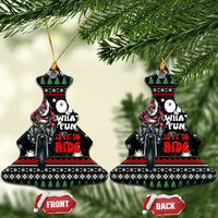 Santa And Motor Christmas Ceramic Ornament Xmas Holiday Patterns - Wonder Print Shop